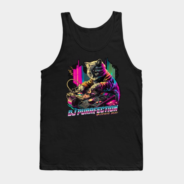 DJ Purrfection Cat DJ Tank Top by BankaiChu